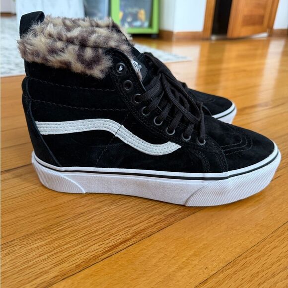 VANS Sk8 Hi Platform MTE Black/Leopard Fur Mens Sz 6 / Womens Sz 7.5 NWOT - Picture 2 of 8